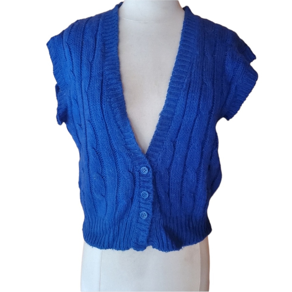 Vintage Blue, Acrylic Cardigan